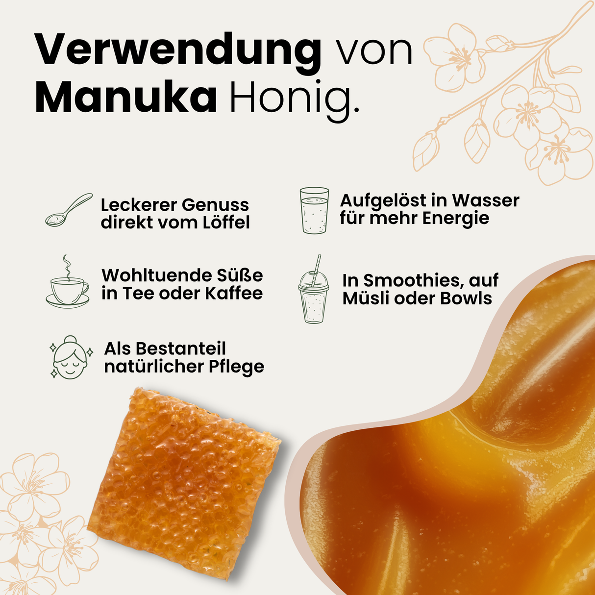 Premium Manuka-Honig MGO 800+ im lichtundurchlässigen Glas