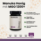 Premium Manuka-Honig MGO 1200+ im lichtundurchlässigen Glas